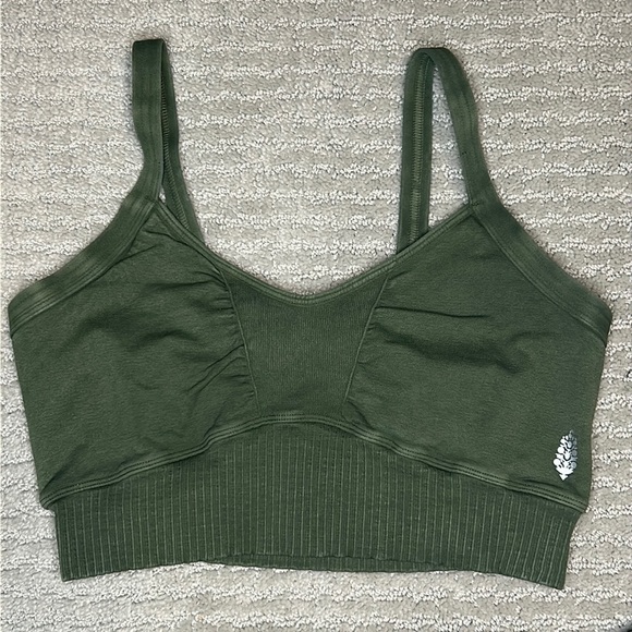 FREE PEOPLE | NWOT Good Karma Scoop Neck Bra in Secret Moss - Picture 5 of 6